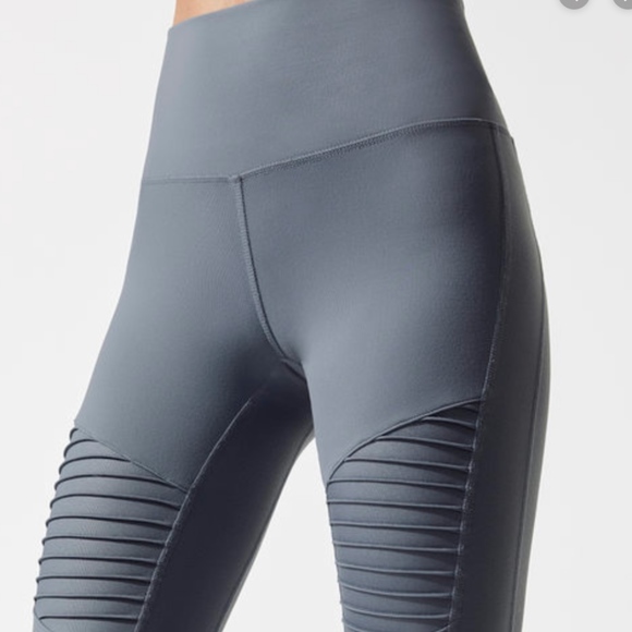 ALOYOGA HIGH WAIST MOTO LEGGING CONCRETE GLOSSY - Picture 6 of 6